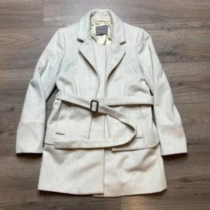 J. Crew Wool Peacoat by Nello Gori Gray Double Layer Belted Coat Women's Size 4